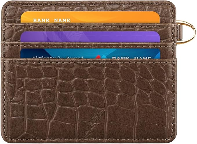 Slim Credit Card Holder Crocodile Wallet Women Thin Alligator Wallets RFID - Image 8