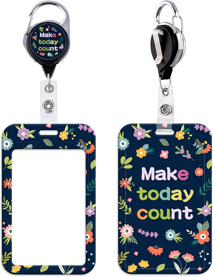 Quote ID Badge Holder Cute Flowers Retractable Badge Holder Reel by beemorita