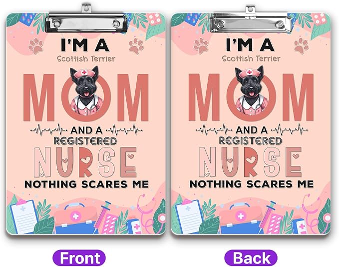I'm a Scottish Terrier Mom and a Registered Nurse Nothing Scares Me Acrylic - Image 2
