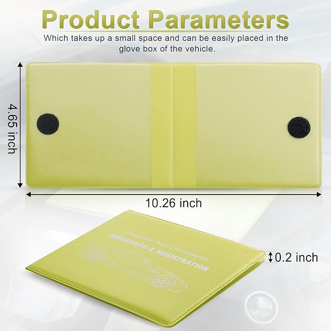 UYYE Car Registration and Insurance Card Holder, Vehicle Glove Box Car Organizer - Image 2