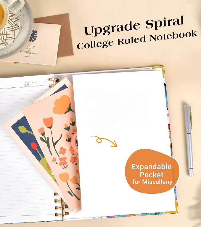Lined Spiral Notebook Journal for Women, 150 Pages Cute Notebooks 5.75” x 8.38” - Image 5