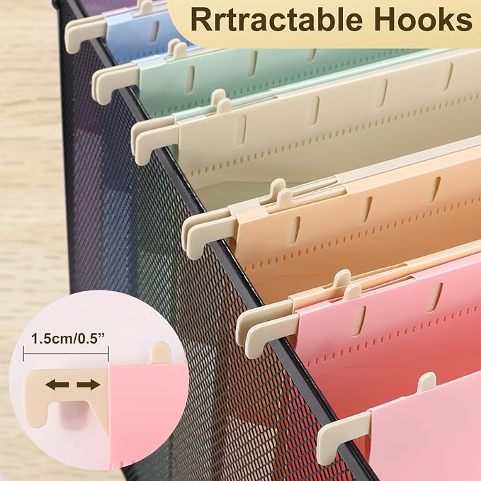 Plastic Hanging File Folders Letter Size, 6 Pack Extra 2 Inch Capacity Hanging - Image 4
