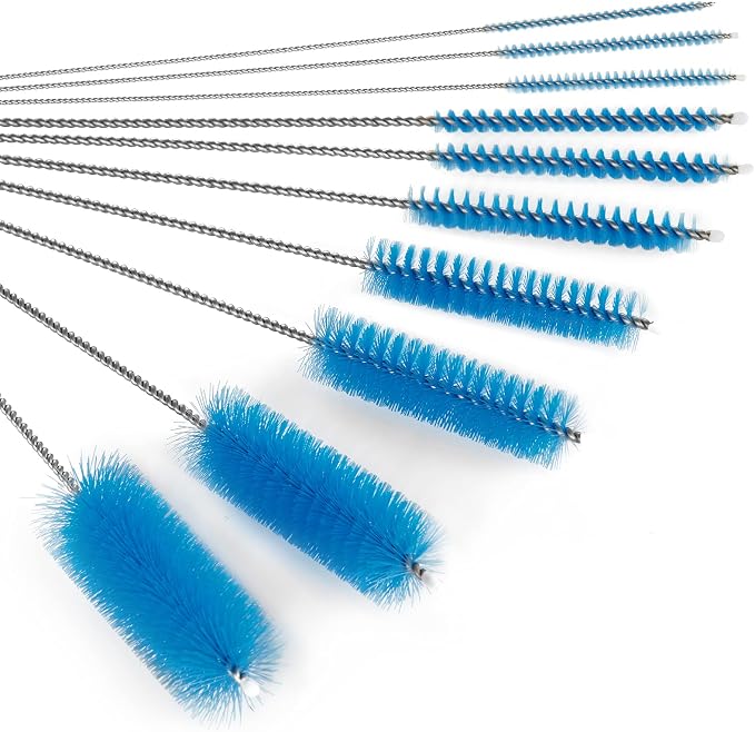 CiaraQ Bottle Cleaning Brushes, 8 Inch Nylon Tube Brush Set | Blue Cleaner - Image 6