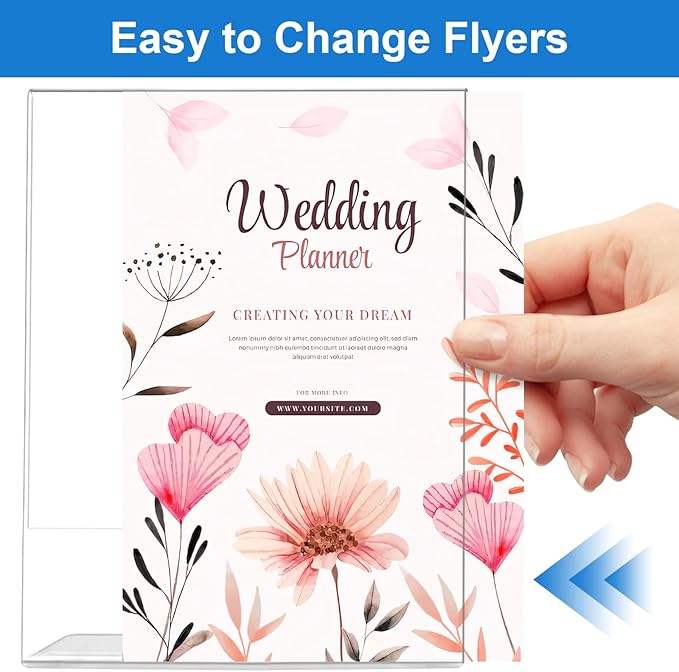 10 Pack Acrylic Sign Holder 4 x 6, L-Shape Clear Plastic Display Stand - Image 2