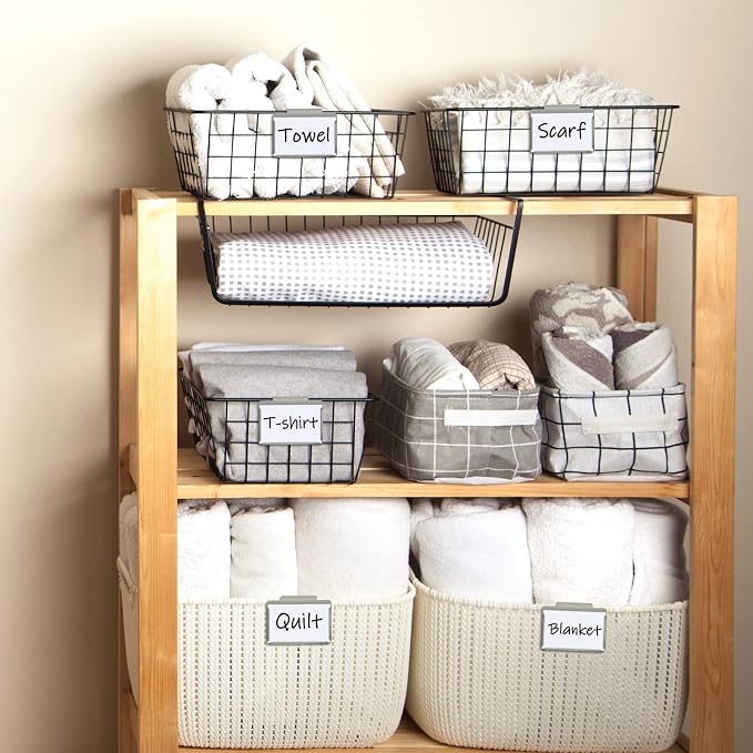 Zonon Basket Bin Labels Clips Label Holders Stainless Label Holders Removable - Image 4