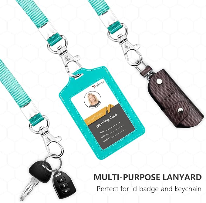 Teskyer 2 Pack Double Sided Clear Badge Holder - Image 4
