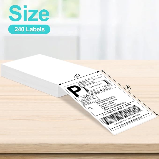 Joyberg 4x6 Thermal Labels 240 PCS, Shipping Labels, Strong Adhesive Thermal - Image 2