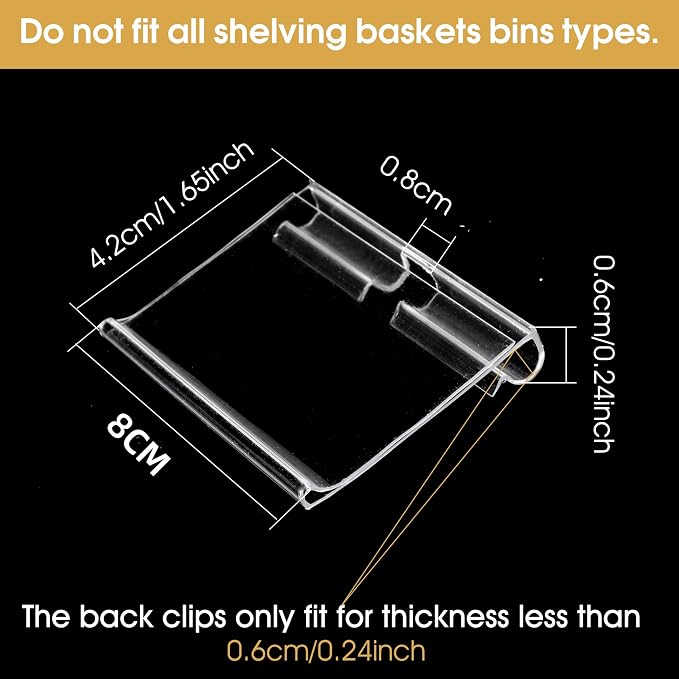 50pcs Labels for Storage Bins Plastic Label Clip, Basket Labels Clip On Wire - Image 2