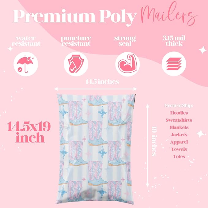 Pretty Package Store 10x13 Designer Poly Mailer 100 Pack Heavy Duty Waterproof - Image 5