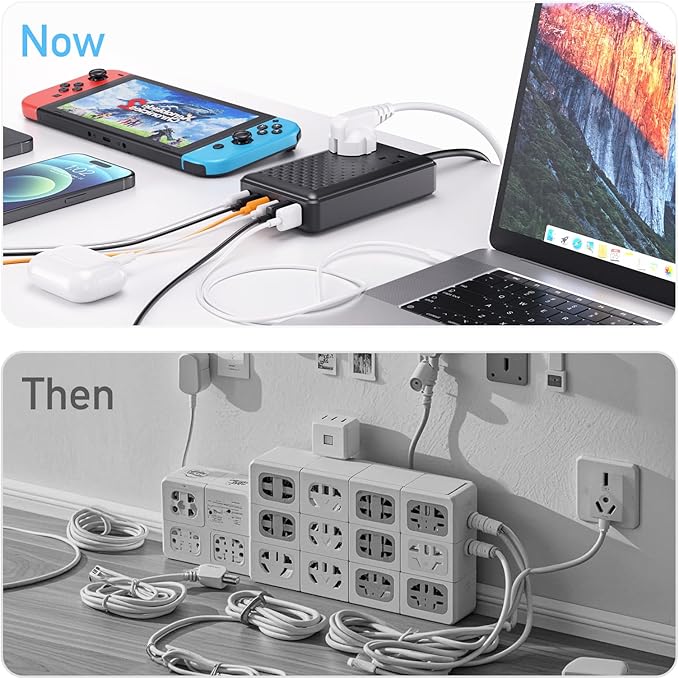 Charging Station 140W USB C Charger Block, Upgraded GaN III 8-in-1 Fast Charging Station Hub，PD 65W Laptop Charger Adapter Compatible with Compatible with MacBook Air/Pro,iPhone16/15,Galaxy S24 etc-DeskLoop Office