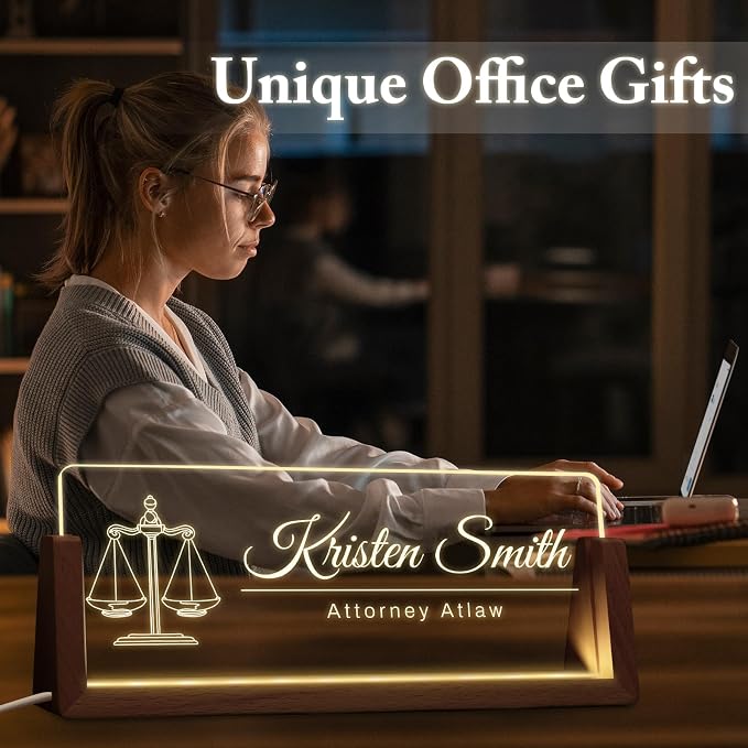 Custom Light Up Name Plate for Desk, Desk Name Plate Personalized - Image 7
