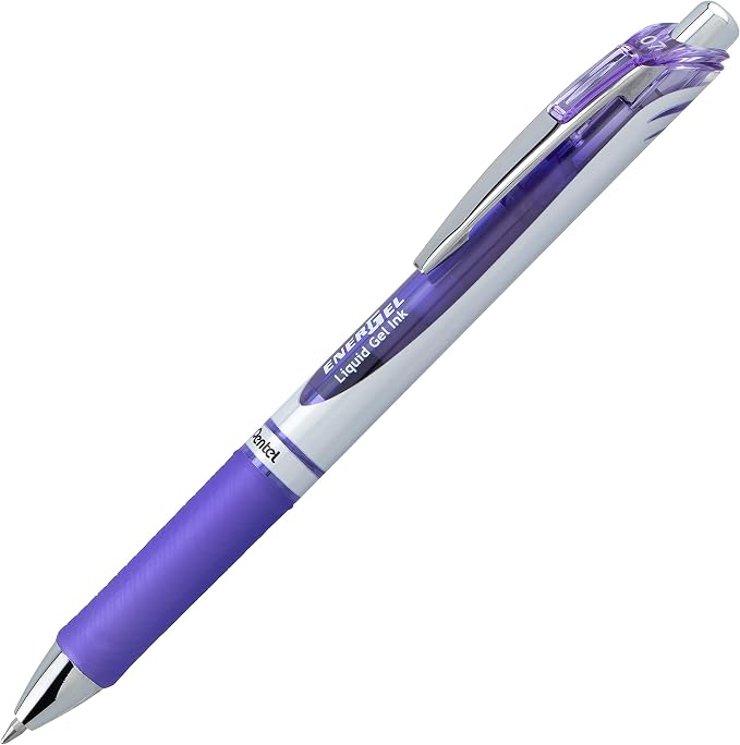Pentel EnerGel RTX Retractable Liquid Gel Ink Pen, Medium line, Lilac Ink - Image 2