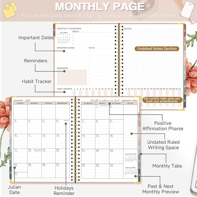 Large 2026-2027 Academic Planner, Weekly & Monthly Appointment Book from Jul. - Image 4
