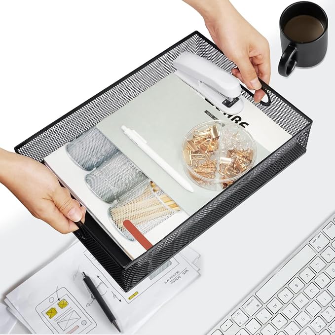 Neudeco Desk Drawer Organizer, 4 Pack Metal Mesh, Pen Organizer, Office - Image 5