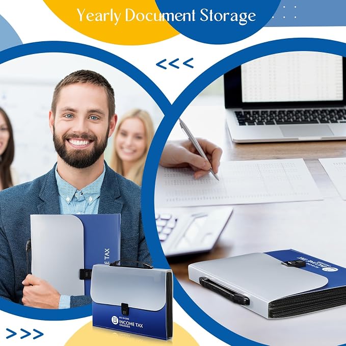 1 Set Tax Record Organizer All in One Income Tax Document Organizer 13 Pockets - Image 6