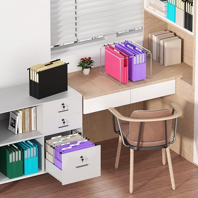 Plastic Extra Capacity Hanging File Folders, 6 Pack Heavy Duty 4" Expanding - Image 7