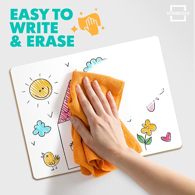 SCRIBBLEDO Small Dry Erase Boards 2 Pack 9x12 Double Sided Whiteboard | Double - Image 5