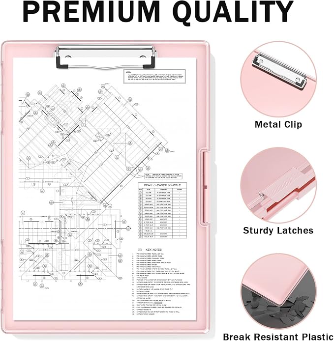 Rimilak Plastic Clipboard with Storage, Side Opening with 2 Compartment - Image 4