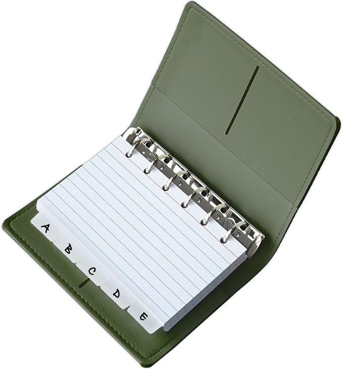 3x5 Lined Index Cards with Ring Binder Holder and Dividers, 100 Note Cards by Unknown