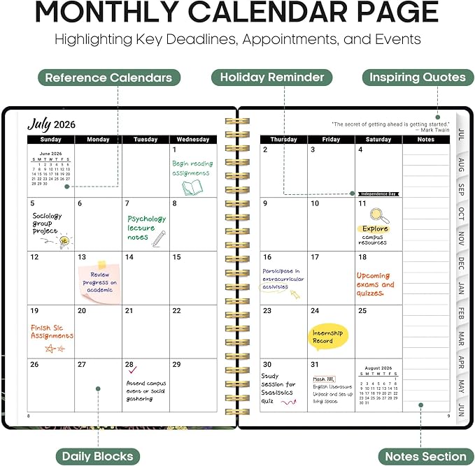 Planner 2026-2027, Academic Year Weekly and Monthly Calender Planner, from Jul - Image 2