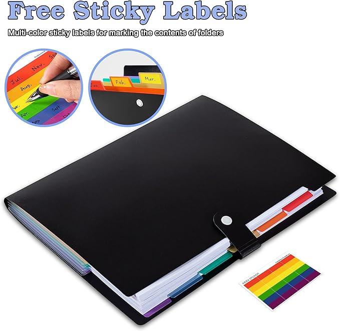 OSIMIG 10 Pack Expanding File Folders, 7 Pocket Folder Organizer, A4 Letter Size - Image 4