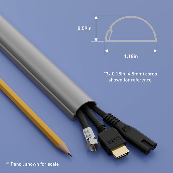 D-Line 157in Cord Cover Kit, Self-Adhesive Wire Hiders, Cable Raceway to Hide - Image 4