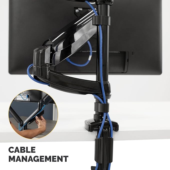 Fellowes 8043401 Platinum Series Stacked Monitor Mount, Adjustable Computer Monitor Stand for 2 Monitors with Dual Monitor Arms, 32 Inch Monitor Capacity-DeskLoop Office