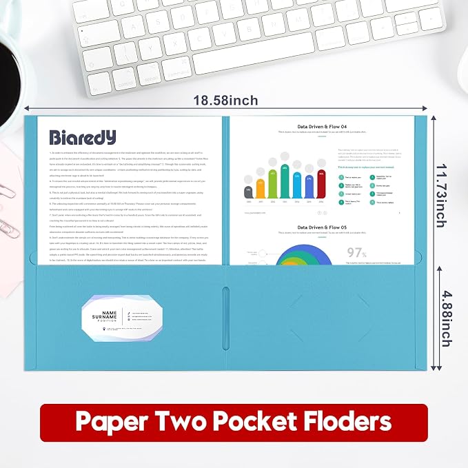 100 Pack 2 Pocket Folders, Letter Size 8.5" x 11" Folders - Image 3