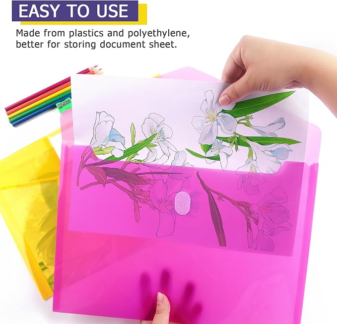 Tamaki 6 Pack Plastic Envelopes, A4 Size | Clear Document Plastic File Folders - Image 5