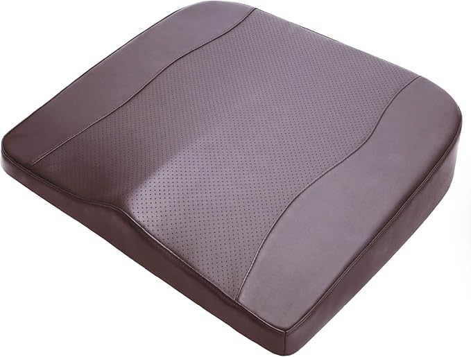 Car Seat Cushion, Comfort Memory Foam Car Cushions for Driving - Sciatica & Lower Back Pain Relief, Driver Seat Pillow for Auto, Office Chair, Wheelchair - Classic Brown-DeskLoop Office