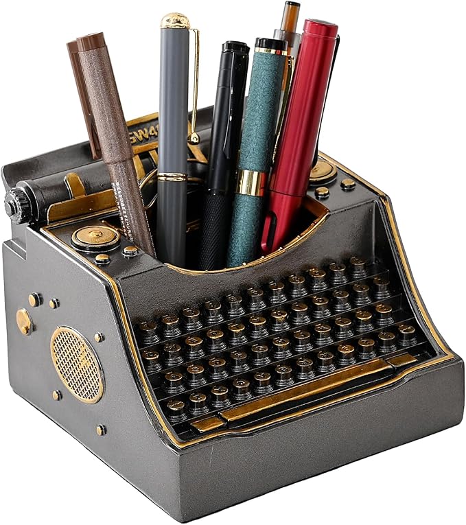 Retro Typewriter Pen Holder Desk Organizers by Amoysanli
