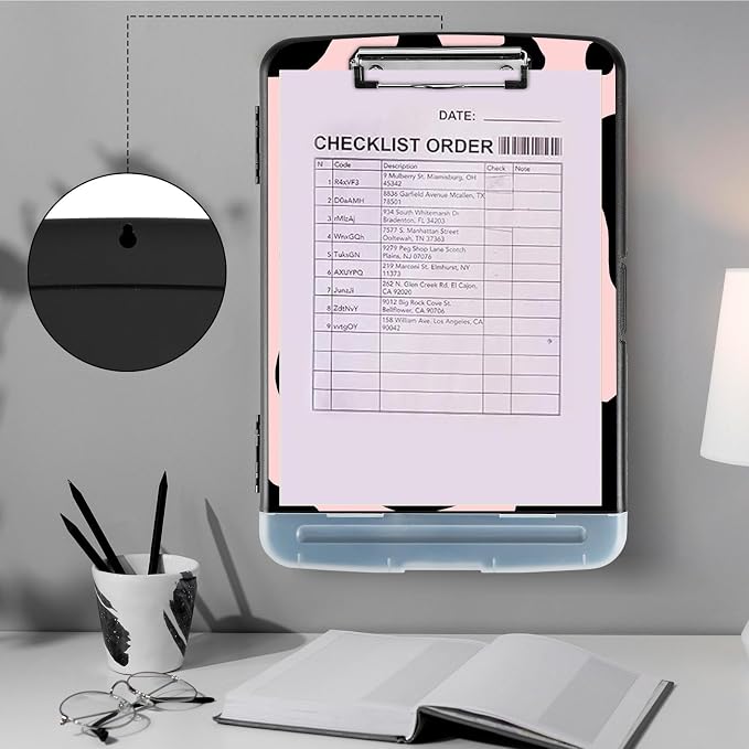 Clipboard with Storage, Storage Clipboard with Pen Holder, Heavy Duty Plastic - Image 4