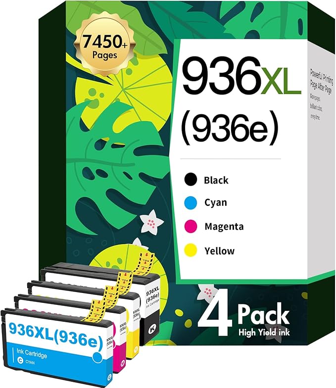 936XL 936 Ink Cartridges Combo Pack: Replacement for HP 936e Ink 936XL Black and 936 Color Combo Pack for HP OfficeJet Pro 9125e 9120e 9730e 9130 9135e 9122e 9128e 9110b 9120b 9130b 9130e Printer-DeskLoop Office
