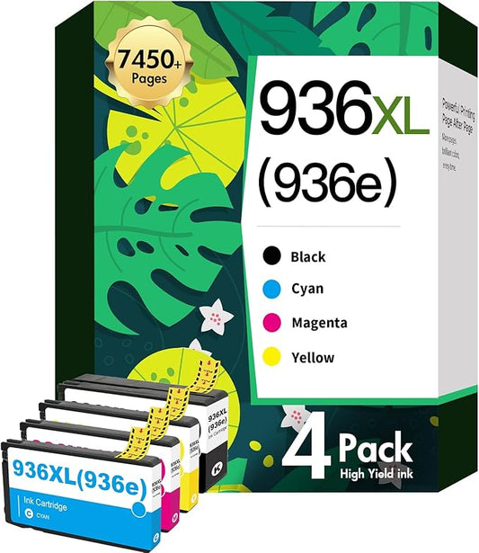 936XL 936 Ink Cartridges Combo Pack: Replacement for HP 936e Ink 936XL Black and 936 Color Combo Pack for HP OfficeJet Pro 9125e 9120e 9730e 9130 9135e 9122e 9128e 9110b 9120b 9130b 9130e Printer-DeskLoop Office