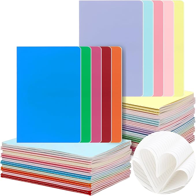 BESARME 60 Pcs A5 Lined Notebook Bulk, A5 Journaling Notebooks End of Year Gifts by BESARME