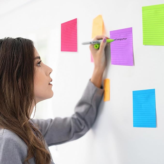 9 Pack Lined Sticky Notes 4x6 in Post Sticky Notes - Image 5