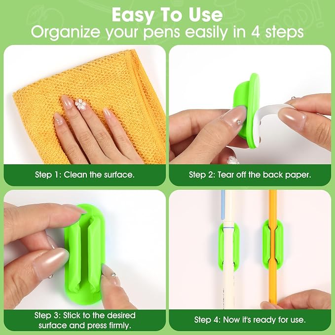 VZZNN 20 PCS Adhesive Pencil Holders - Image 7