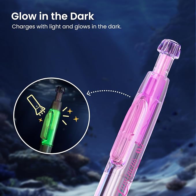 WRITECH Gel Pens Medium Point: Luminous pen set 0.7mm, Includes 2 Pens and 2 - Image 8