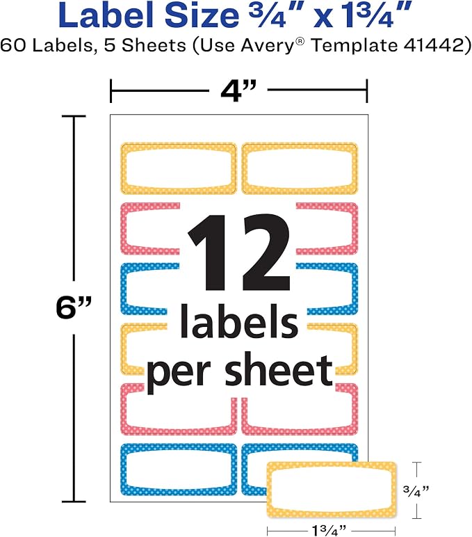 Avery Durable Labels for Kids' Gear, 3/4" x 1-3/4", Water-Resistant Labels - Image 4