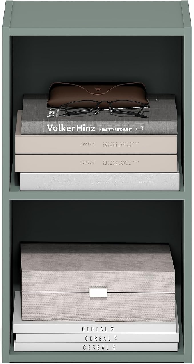 Furinno PASIR Book Shelf, 2-Tier Modern Bookshelf, Open Shelves Bookcase 9 x 12 - Image 4