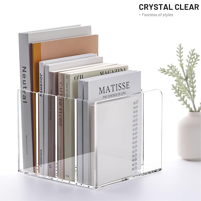 YUXUN Acrylic Magazine Holder, Book Storage-Office/Home/Classroom Organization - Image 5