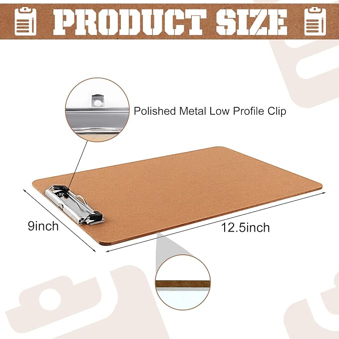 Clipboards, PANDRI 36 Pack Hardboard Office Clipboards, Low Profile Clip - Image 2