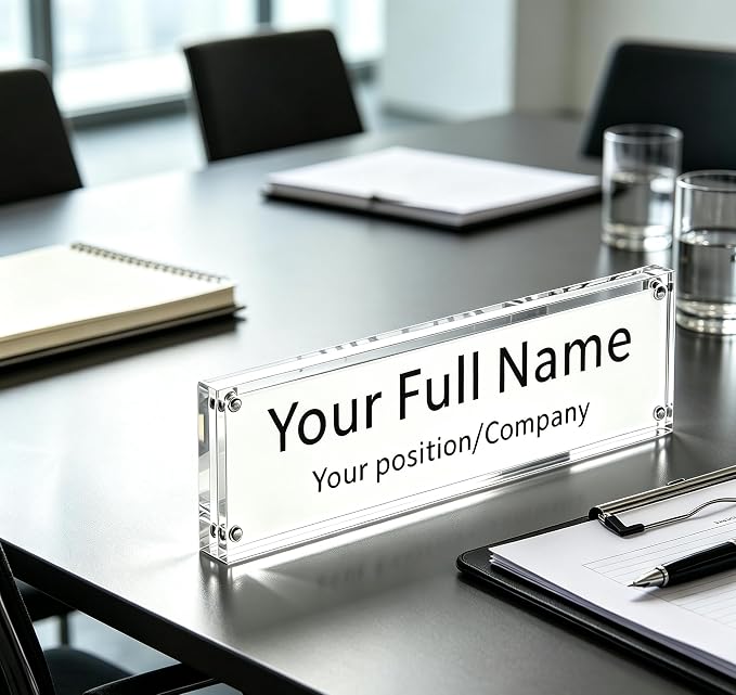 IEEK Acrylic Desk Name Plate, DIY Personalized Name, 2.5x10 Inch - Image 6