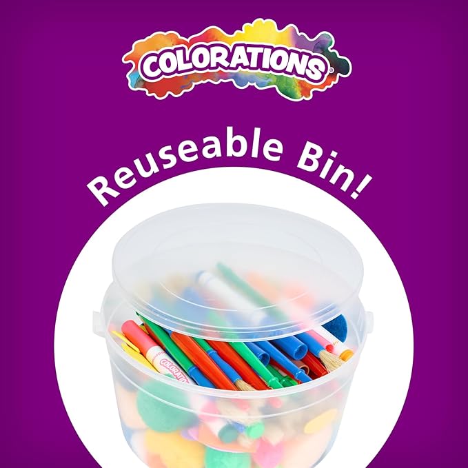 Colorations Sidewalk Chalk – 50pc 4” x 1” Washable, Bright Colored Chalk Set – Fun Kid Art Colors & Patterns – Draw on Classroom Chalkboard or Outdoor Playground – Jumbo Bulk-DeskLoop Office