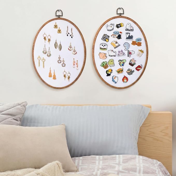 Yalikop Pin Display Board Fabric Enamel Pin Boards Wall Hanging Brooch Earrings - Image 5