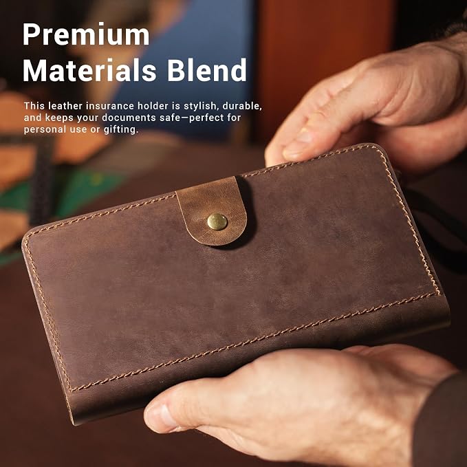 CoBak Genuine Leather Car Registration and Insurance Holder–Luxury Vehicle - Image 3