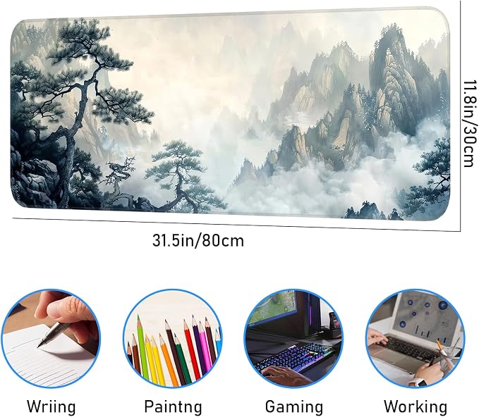 Gaming Mouse Pad, Non-Slip Rubber Base, Enlarged Mouse Pad - Image 3