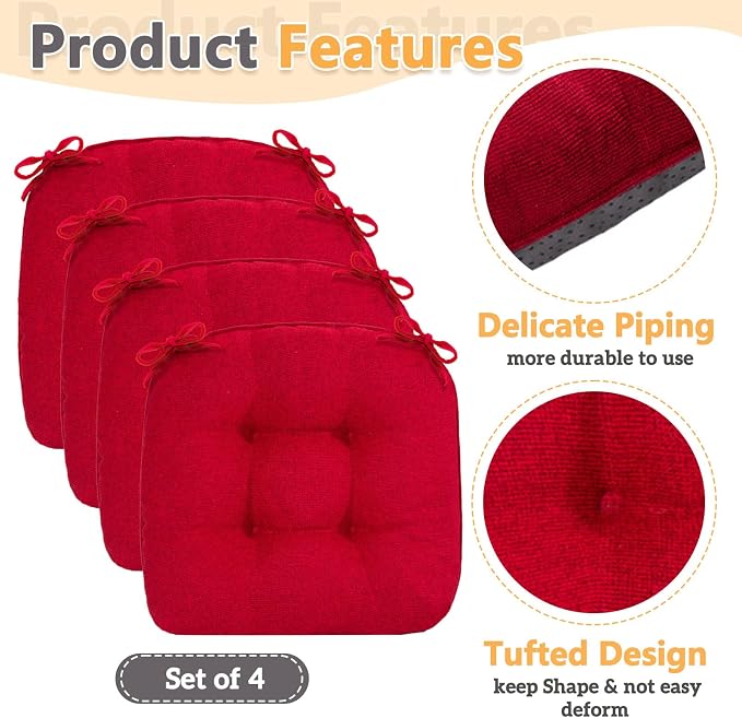 MAGIC ELEPHANT Chair Cushions for Dining Chair, Shredded Memory Foam Kitchen - Image 5
