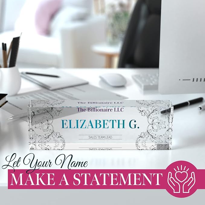 Desk Name Plate Personalized, Custom Name Plates 2½/x8 Inches, Thick - Image 4