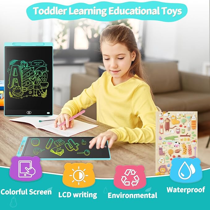 Genialba LCD Writing Board 12 Inches, Colourful Electronic Tablet, Portable - Image 3